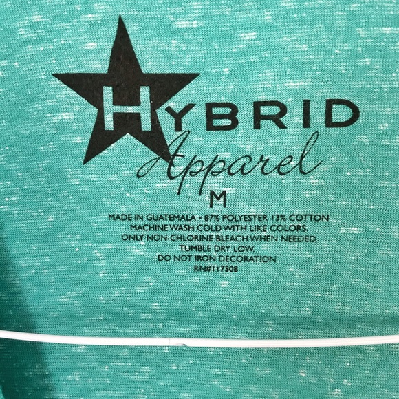 Hybrid Apparel T-Shirt V-Neck Owl. Turquoise. Size M. - Picture 4 of 5